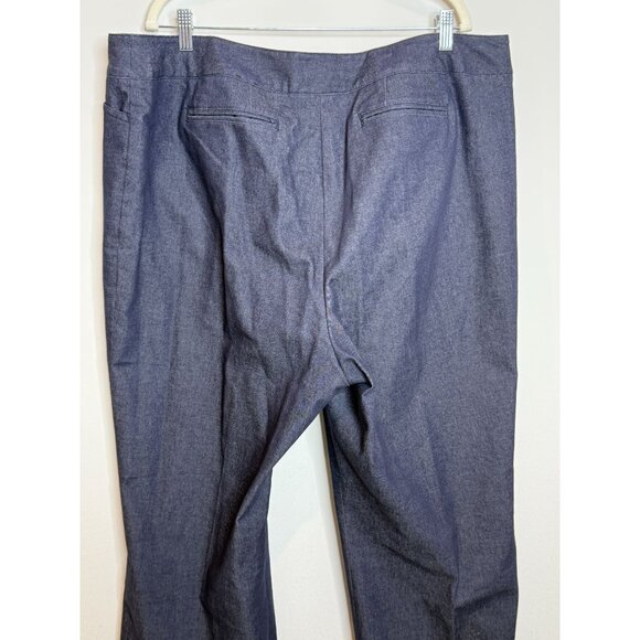 Lane Bryant Stretch Trousers 20 Plus Dark Wash Chambray Work Pants Career - Picture 5 of 11